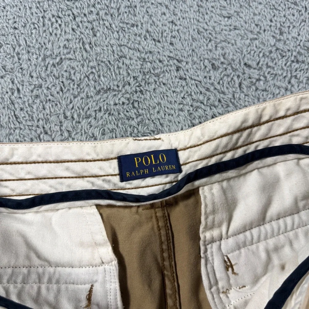 Polo Ralph Lauren Cargo Shorts Mens 33 Tan Khaki Heavy Duty Utility Army